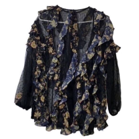 Free People Oversized Ruffle Floral Print Tunic
Top (Size Small) - Picture 3 of 5